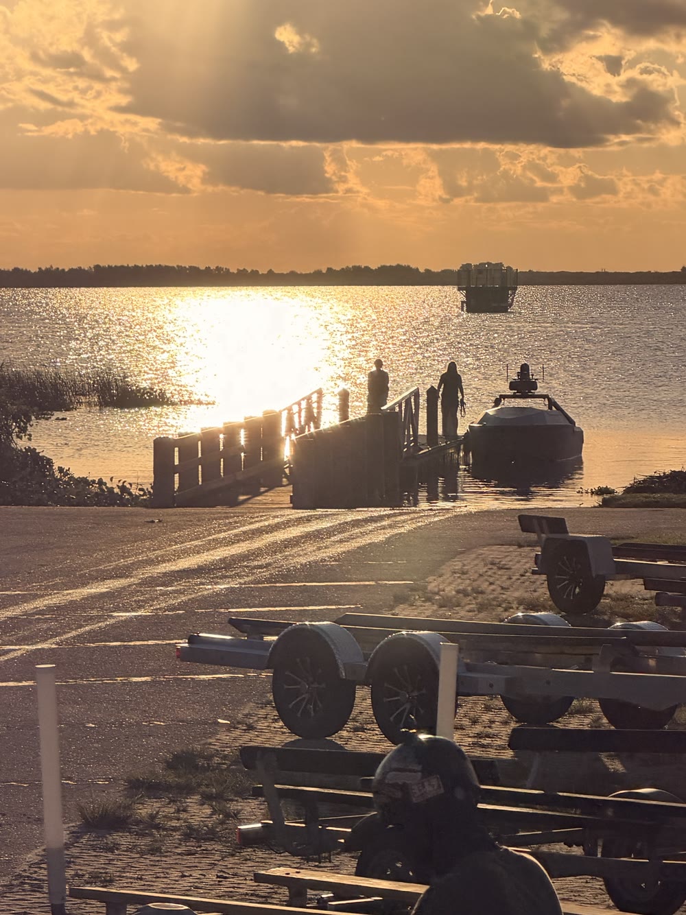 TOMS-19 at the boat ramp at sunset